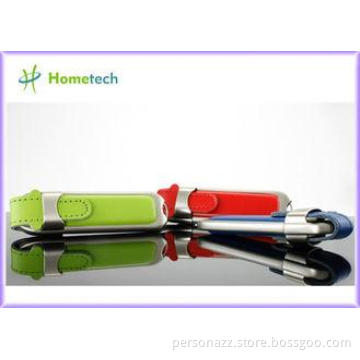 Leather USB Flash Disk , Customized USB 2.0 Flash Drive 128